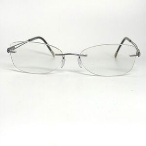Silhouette 7661 40 6059 135 Rimless Titanium Eyeglasses Frames Silver Black